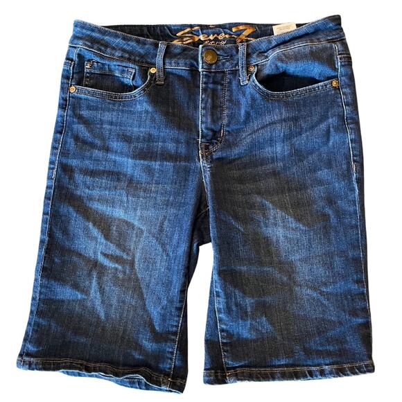 Seven long denim shorts blue outdoorsy classic stretch jeans Size 6